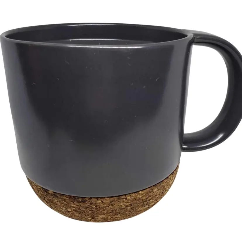Starbucks Cork Bottom Black Dark Grey Coffee Mug