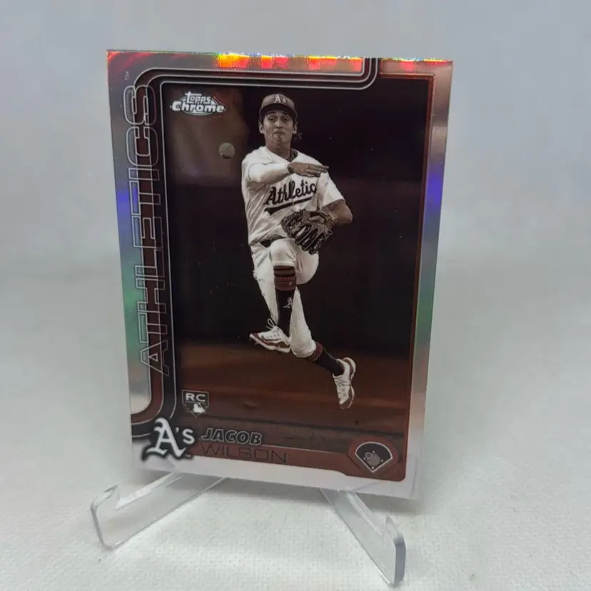 2025 Topps Chrome Jacob Wilson Sepia Refractor #96 Rookie Athletics Rookie
