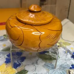 HAITI  Hand Carved And Hand Turned Wooden Bowl, Bird With Lid