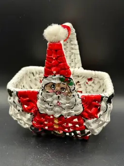 Handmade Santa Wicker Basket