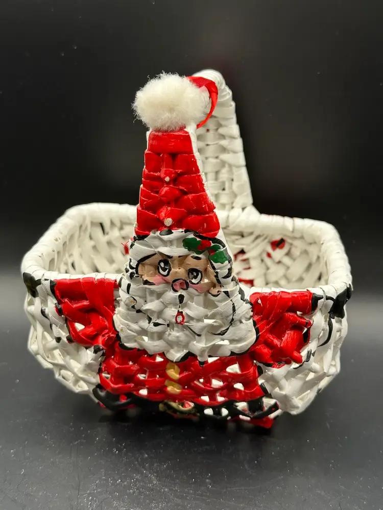 Handmade Santa Wicker Basket