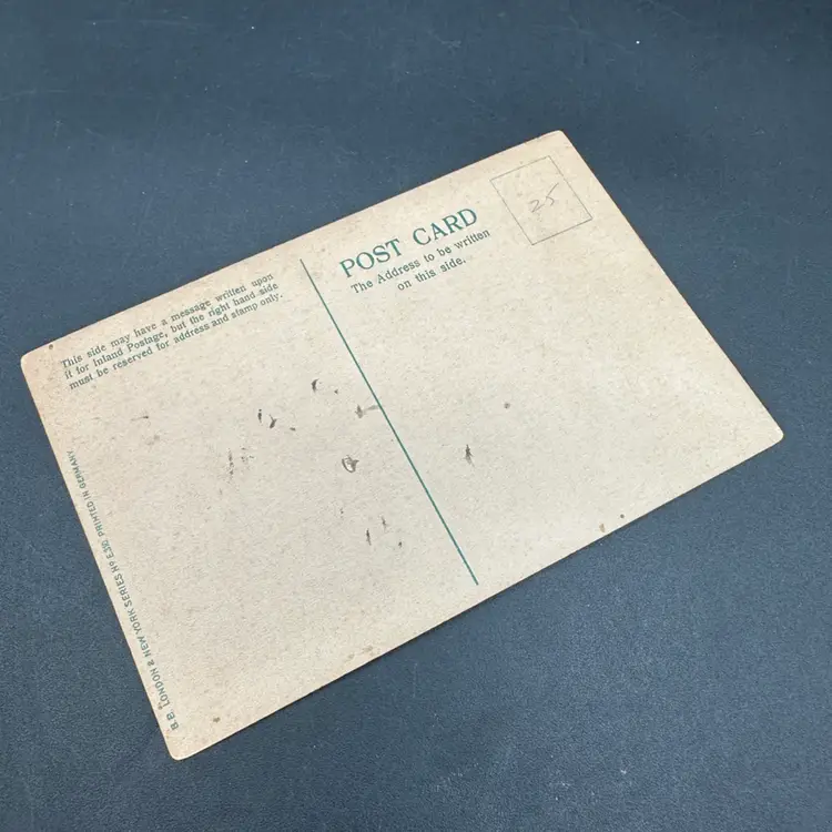 “Heart Beats” Silver Chromo Heart Antique Valentines Postcard, Unmarked Unposted