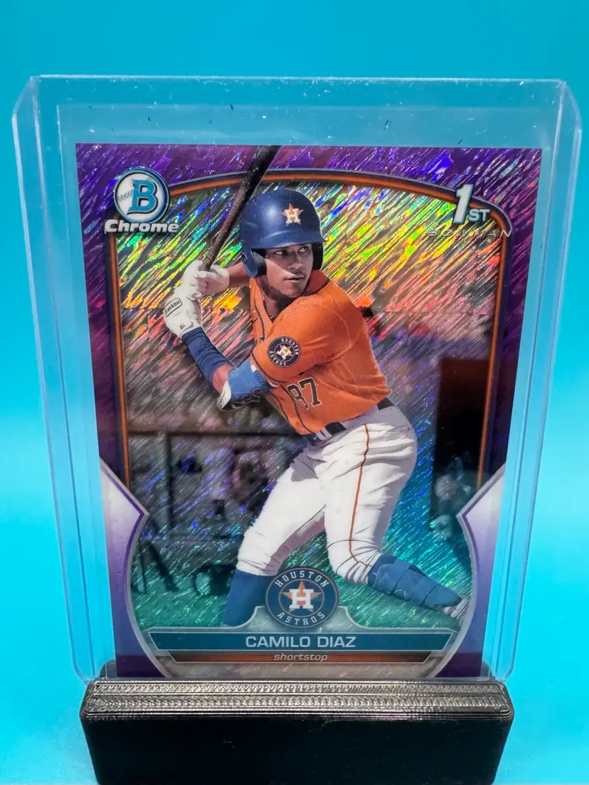 Camilo Diaz 1st Bowman Chrome Purple Shimmer Refractor /250 Houston Astros