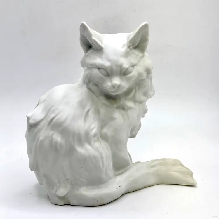Kaiser W. Germany White Porcelain Cat Statue 4.5”