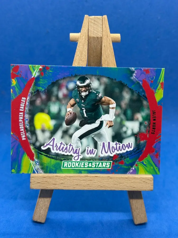 2024 Rookies & Stars Jalen Hurts Artistry In Motion Red Foil A04