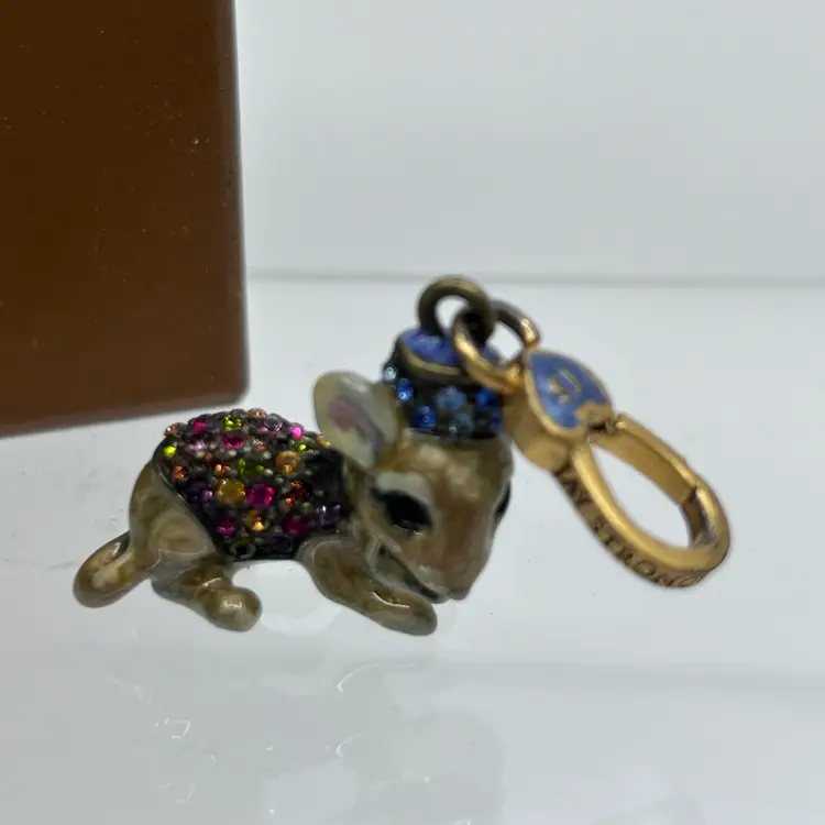 Jay Strongwater Mouse Charm “Sherwin” Enamel & Crystals Original Box