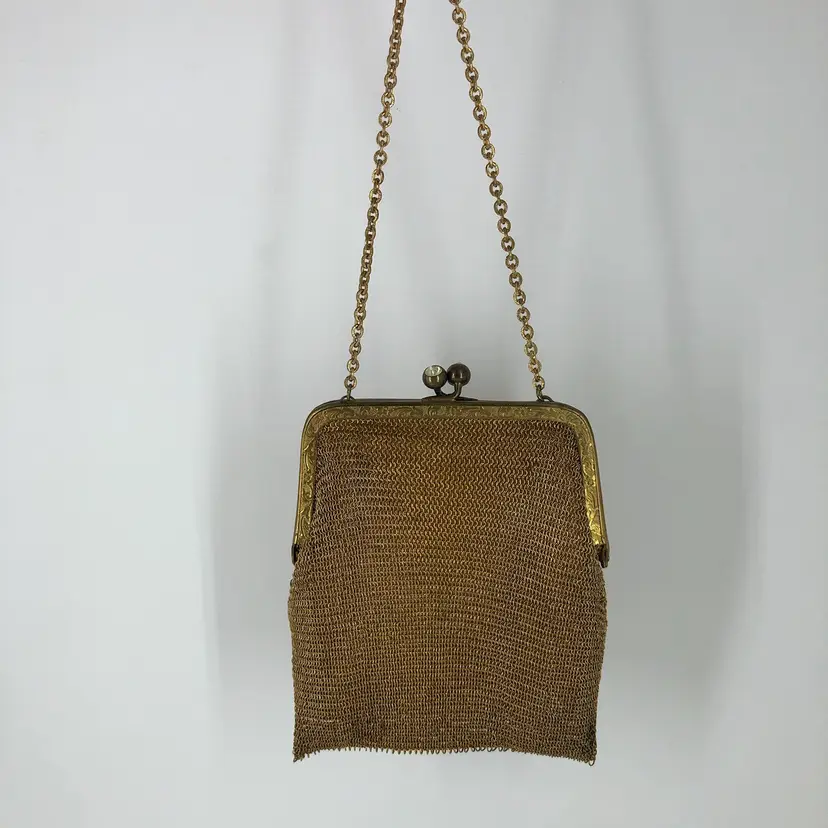 Vintage WWll US Zone Germany Gold-Tone Mesh Handbag Purse