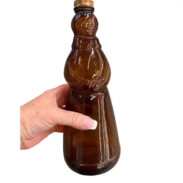 Vintage Collectible Mrs. Butterworth's Amber Glass Syrup Bottle 10”