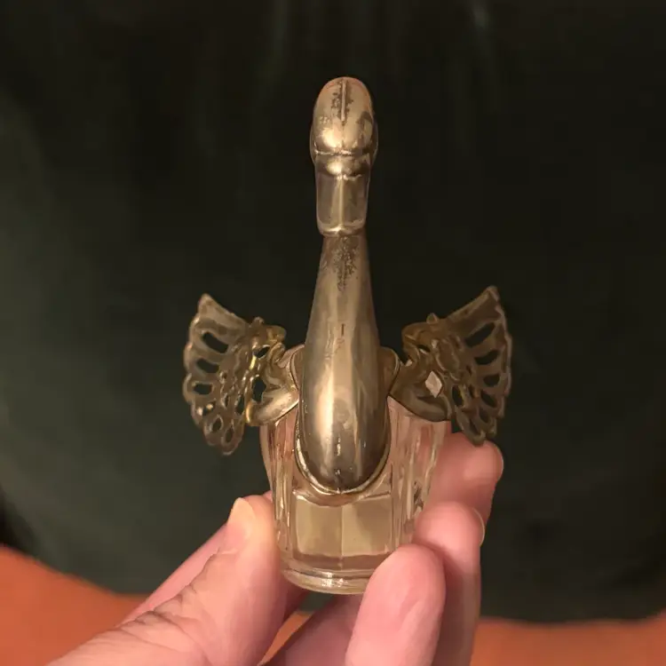 Vintage Italian Silver Plated Glass Swan Salt Cellar