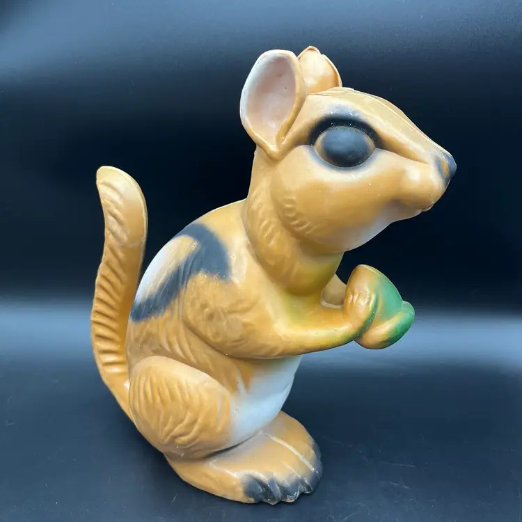 Vtg Union Products Hard Plastic Blow Mold 12.5" Chipmunk Acorn Yard Decor