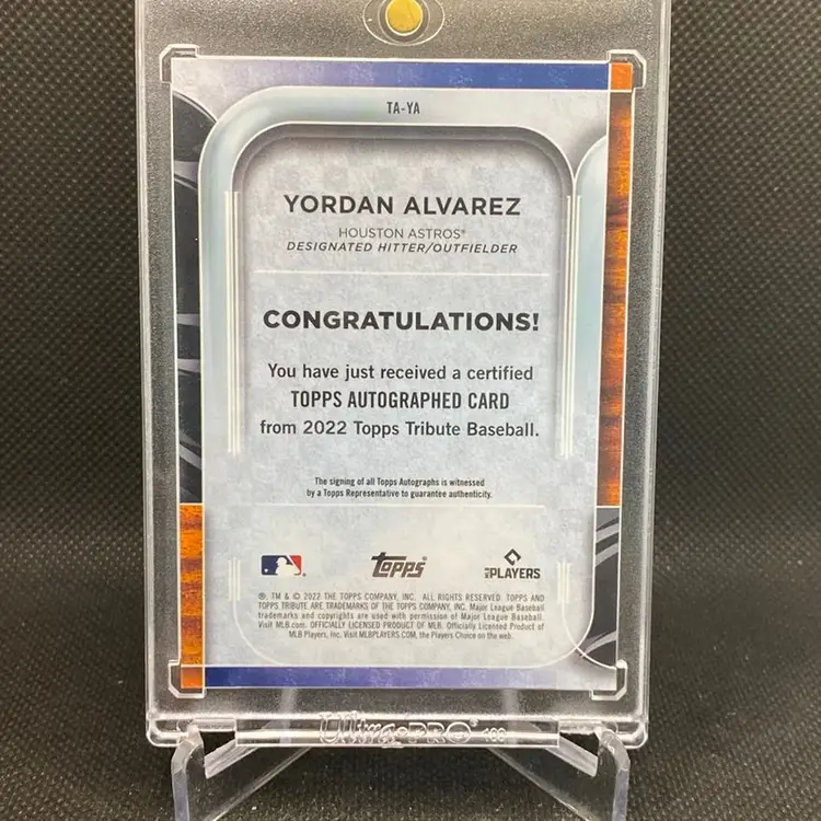 Yordan Alvarez 2022 Topps Tribute Auto Orange /25