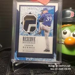 2019 Panini Chronicles Relic - Corbin Burnes Milwaukee Brewers 24/25