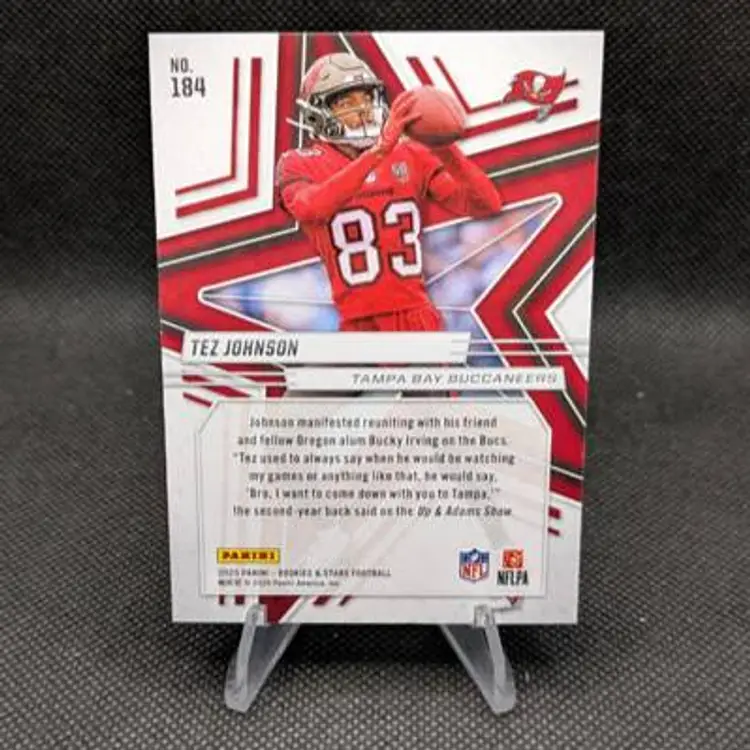 Tez Johnson 2025 Panini Rookies & Stars Rookie RC #184 - Tampa Bay Buccaneers