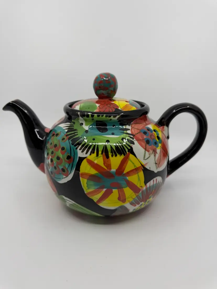 Lorna Jackson Currie Hand Painted Teapot English Artist Signed ‘92