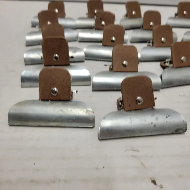 Vintage Metal Bulldog Clips Lot of 23 Industrial Office Supplies Silver Brown