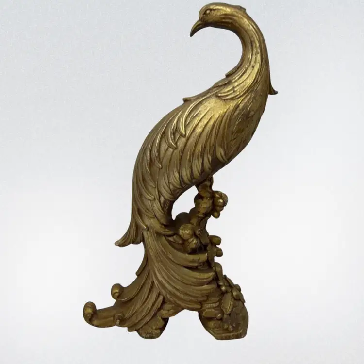 Hollywood Regency Syroco Bird Pheasant Or Peacock, 13” Tall