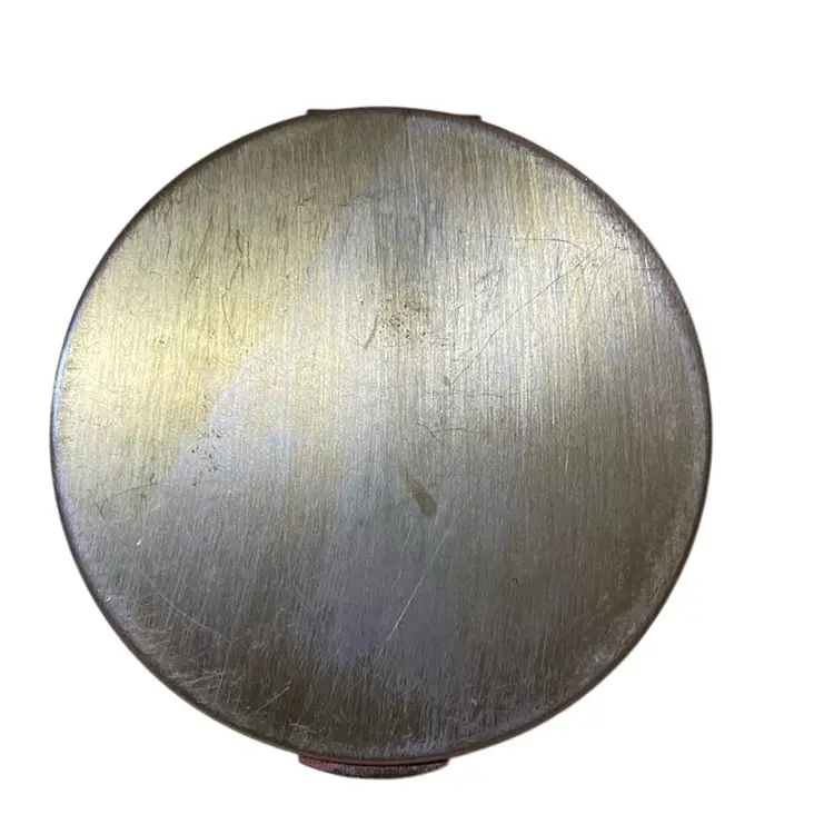 Gorgeous Gold Tone Amber And Clear Rhinestone Jeweled Compact