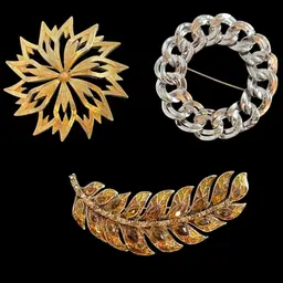 MONET lot of Three Brooches!  All Vintage, All Spectacular