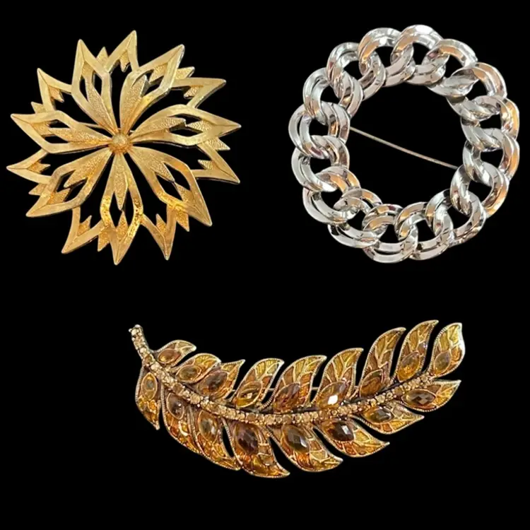 MONET lot of Three Brooches! All Vintage, All Spectacular