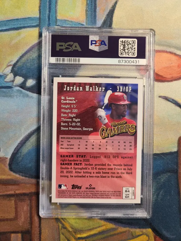 Jordan Walker RC, 2023 Topps Finest Flashbacks, #84, PSA 9 Mint
