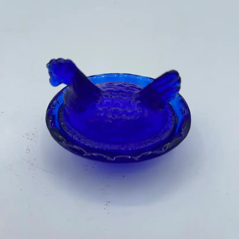 17-import Colbalt Blue Hen On Nest Salt Cellar 2.5”