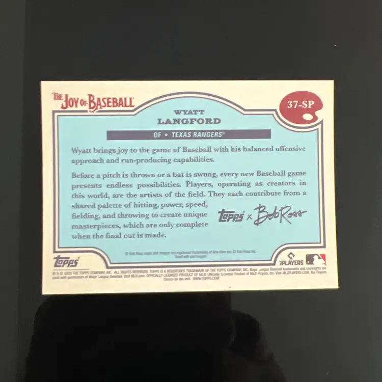 2025 Topps Bob Ross the Joy of Baseball Wyatt Langford  Beauty Is Everywhere Image Variation Texas Rangers
