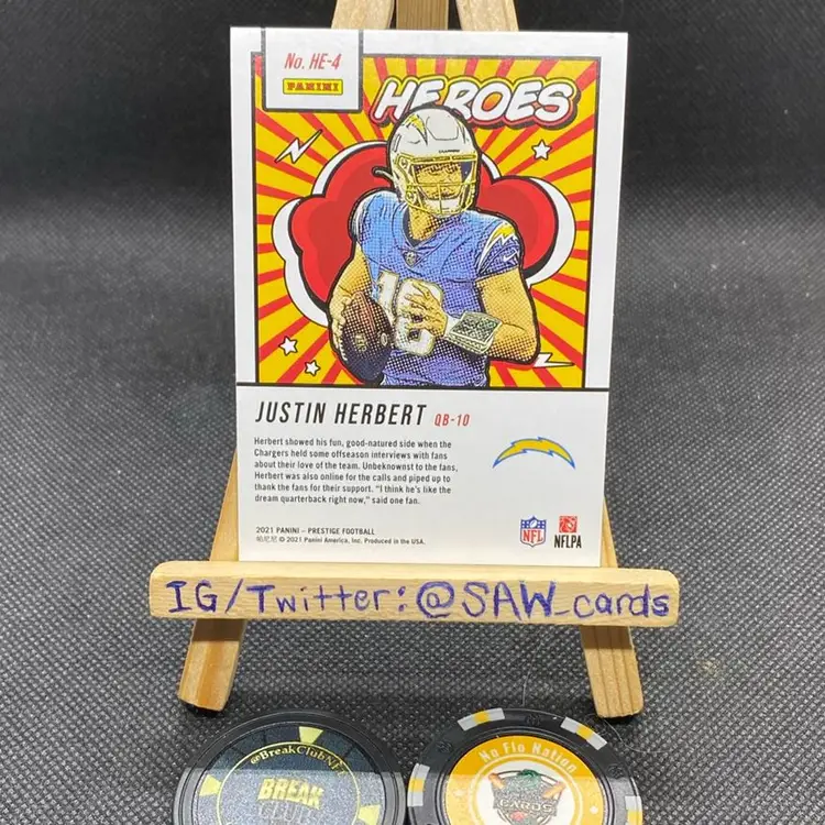 Justin Herbert 2021 Prestige Heroes Los Angeles Chargers