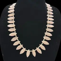 Pink Marquis Glass Teardrop Stone Necklace