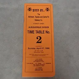 Atchison Topeka Santa Fe Railway Employee Timetable No 2 1986 Albuquerque Div