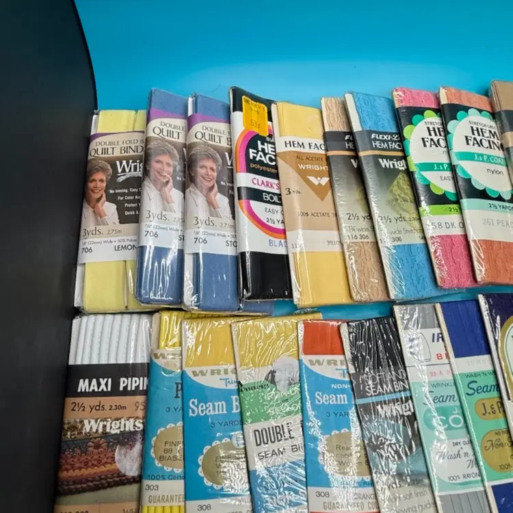 NOS Lot Of 29 Sewing Hem Binding/Facing Piping Quilt Binding And Bias Tape