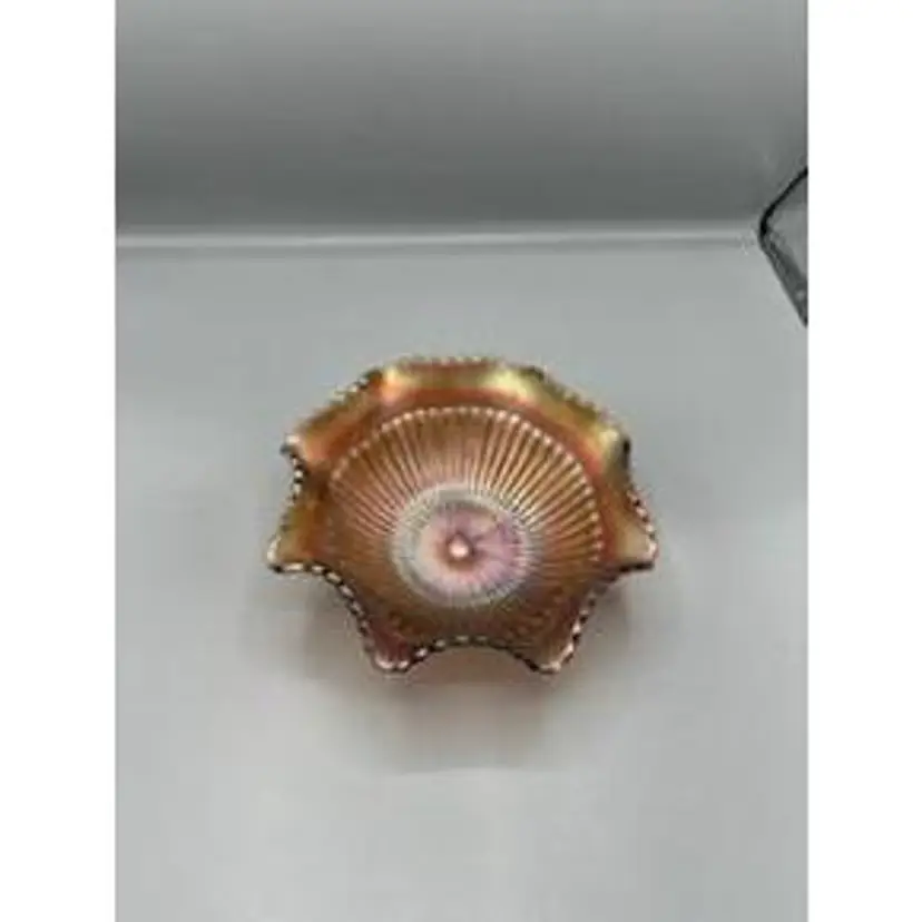 Vintage Northwood Amethyst carnival glass ruffled bowl