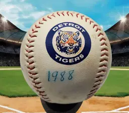 Vintage 1988 Detroit Tigers Signed Baseball w/ 7 Signatures