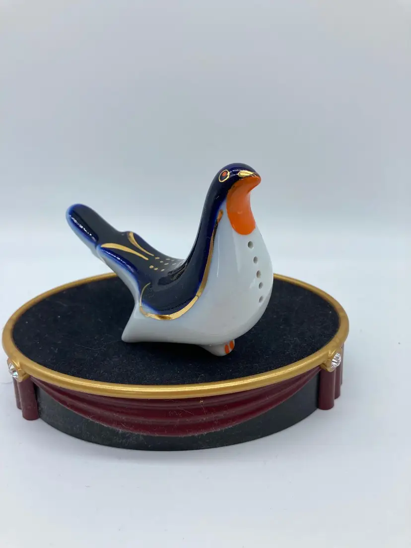 Lomonosov Porcelain Gold, Blue & Orange Bird Pomander AG03 USSR