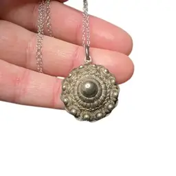 Antique Silver Wirework Pendant Necklace