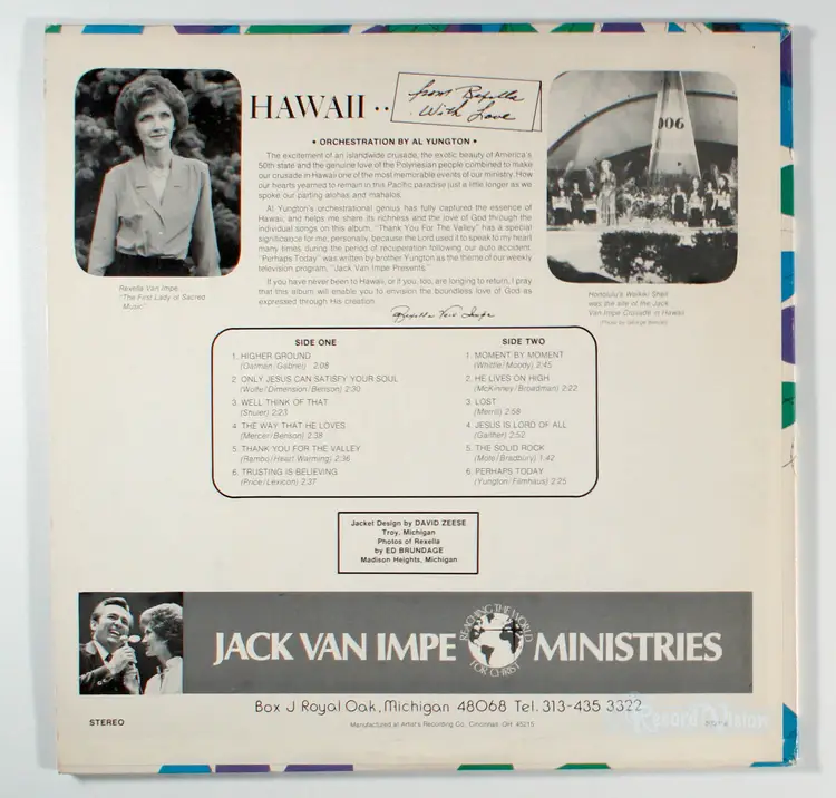 Rexella Van Impe - Hawaii... From Rexella With Love (1980) Vinyl LP • Christian