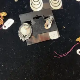 Silvertone MOP Clip Earrings