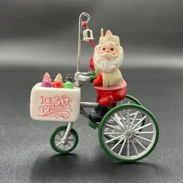 Hallmark Kringles Kool Treats Santa Tricycle Cart Hanging Christmas Ornament VTG