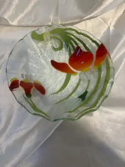 Fused Glass Floral Plate