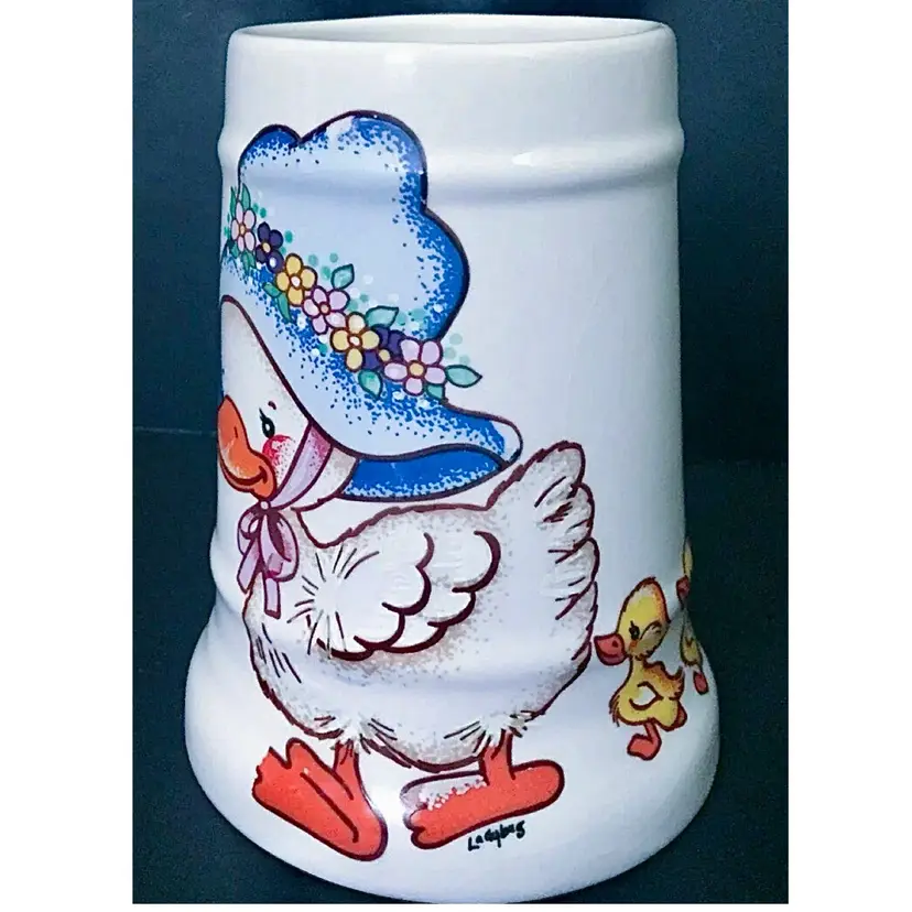 Vintage Duck Ducklings Stein Mug Cup Walter J Seibold Twee Whimsical Kitsch Fun