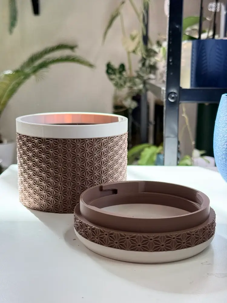 Dual Tone Rattan Hidden Drainage Pot