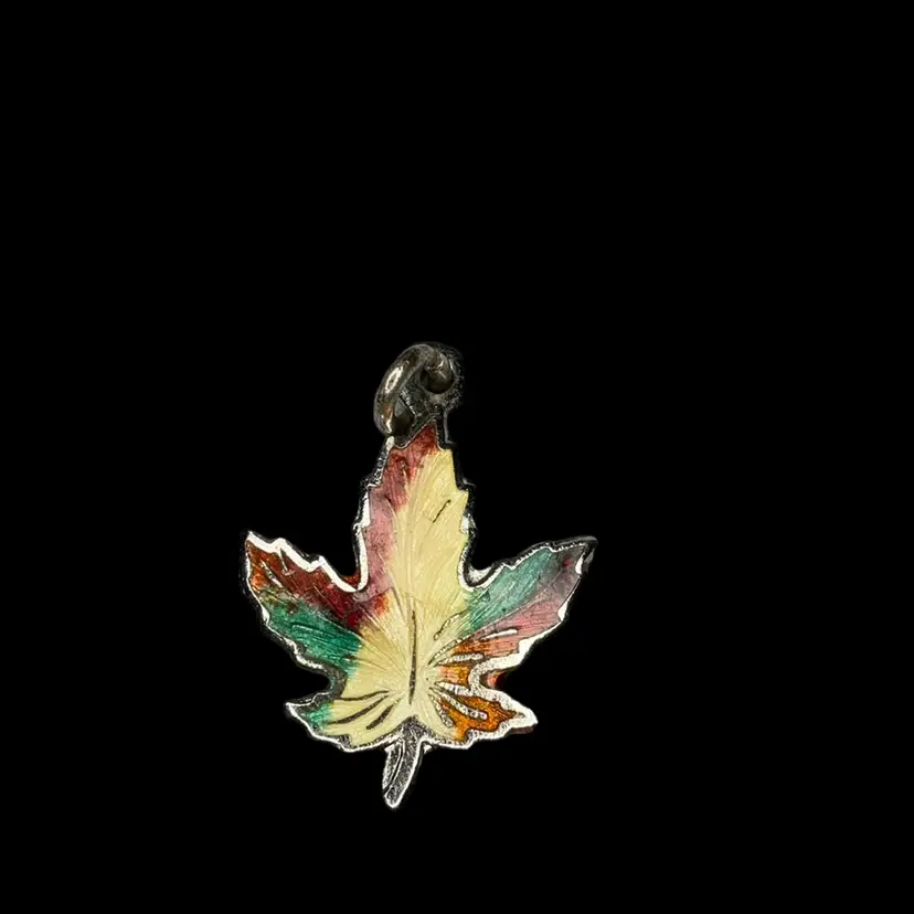 .925 Sterling Silver Fall Maple Leaf Charm Enamels