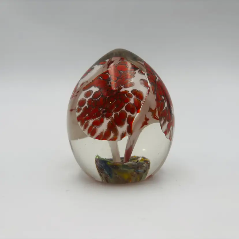 Vintage Murano Egg Shaped Art Glass Jack in the Pulpit Floral Paperweight