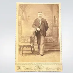 Williams Art Studio Antique CDV Mustache Man