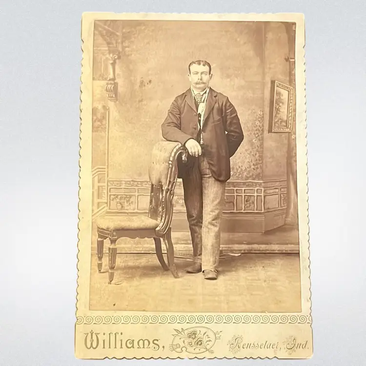 Williams Art Studio Antique CDV Mustache Man