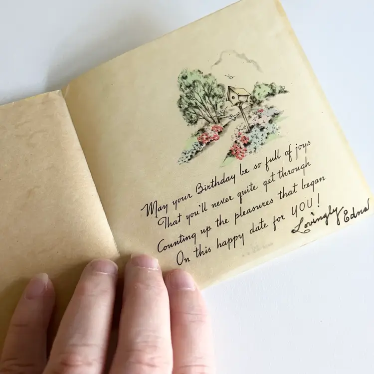 Antique Birthday Cards - 1920S Signed