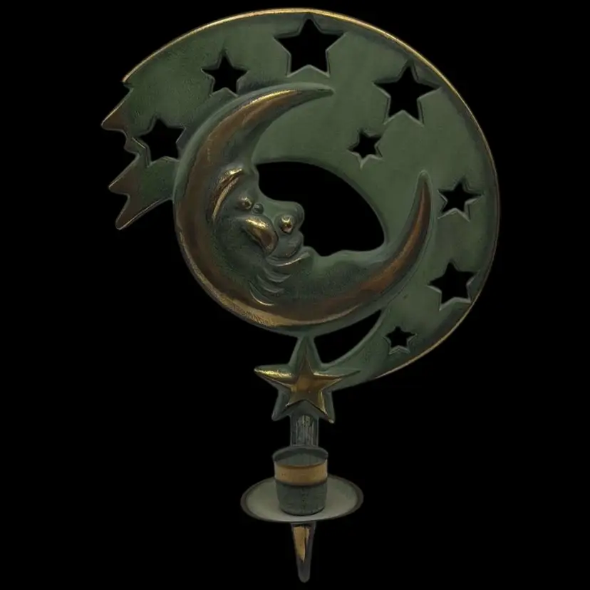 Partylite Vintage Sun And Moon Candle Holder/Wall Sconce, 10” High x 7” Wide