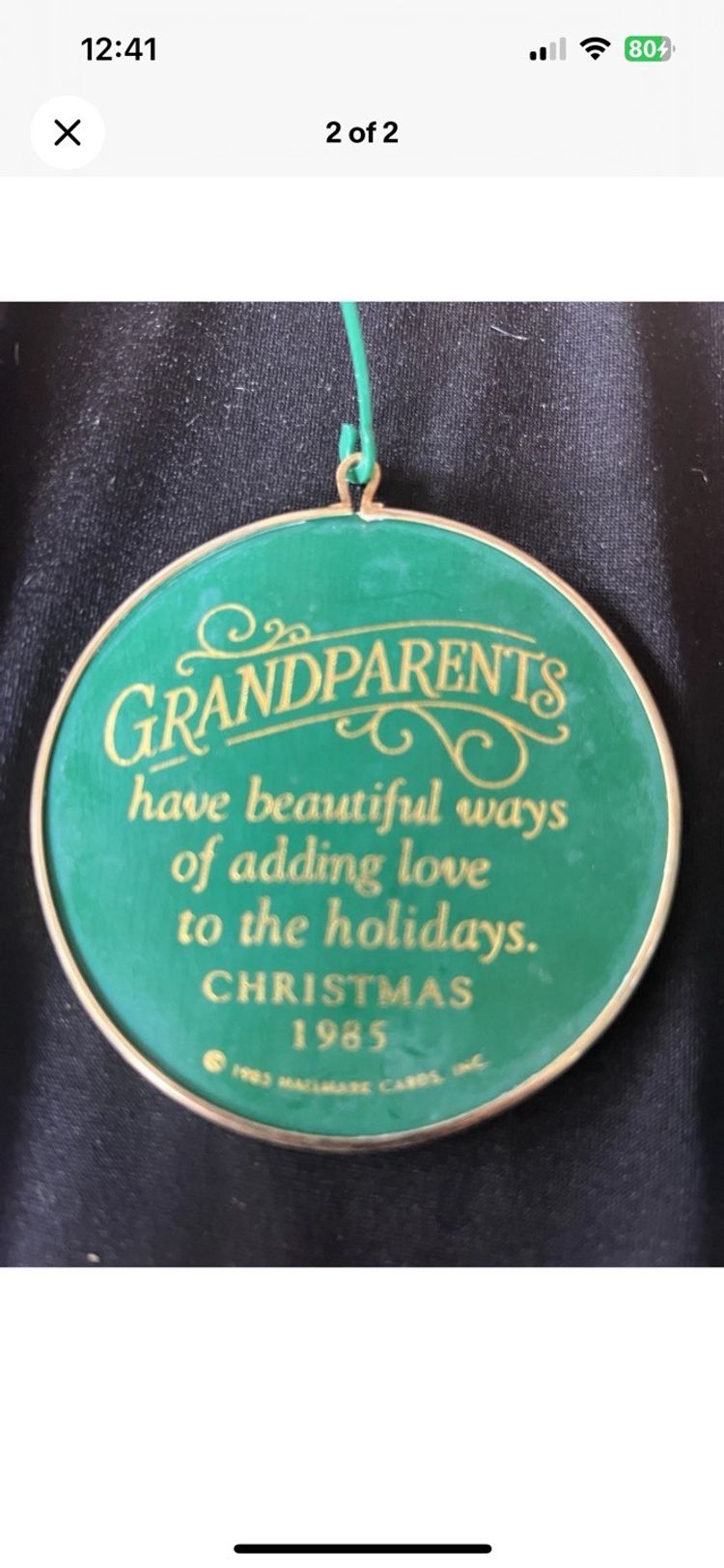Hallmark Grandparents Poinsettia Ornament
