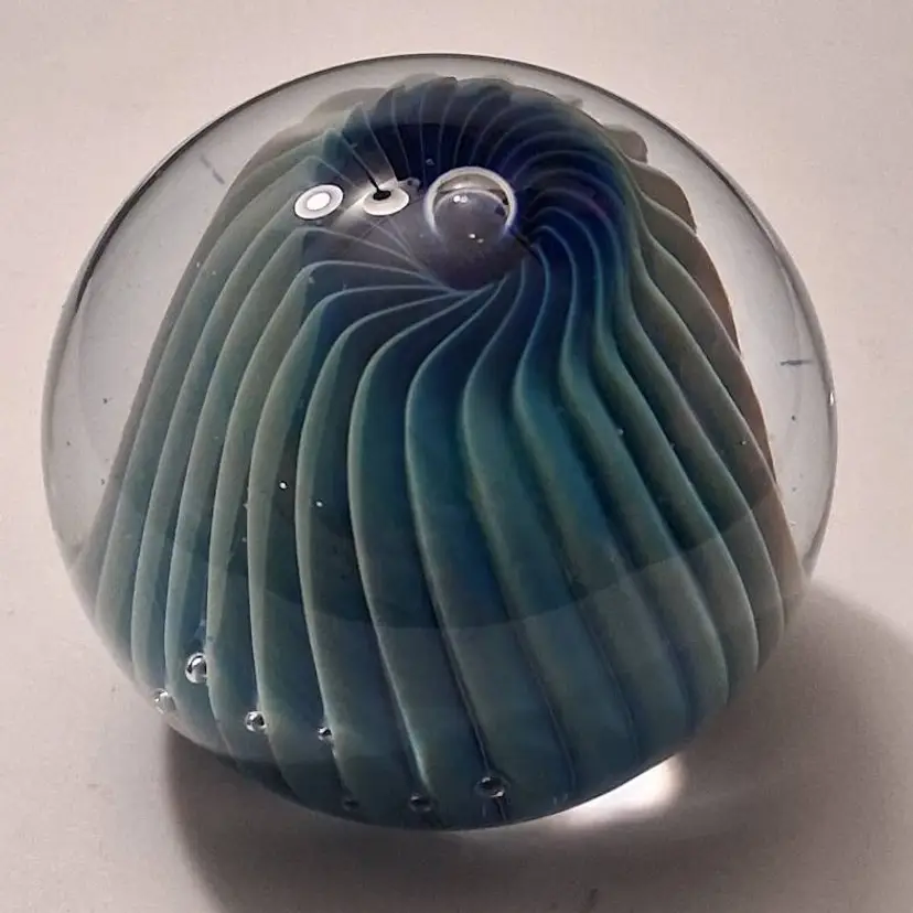 Vintage Nick DelMatto 1985 Controlled Bubble Paperweight