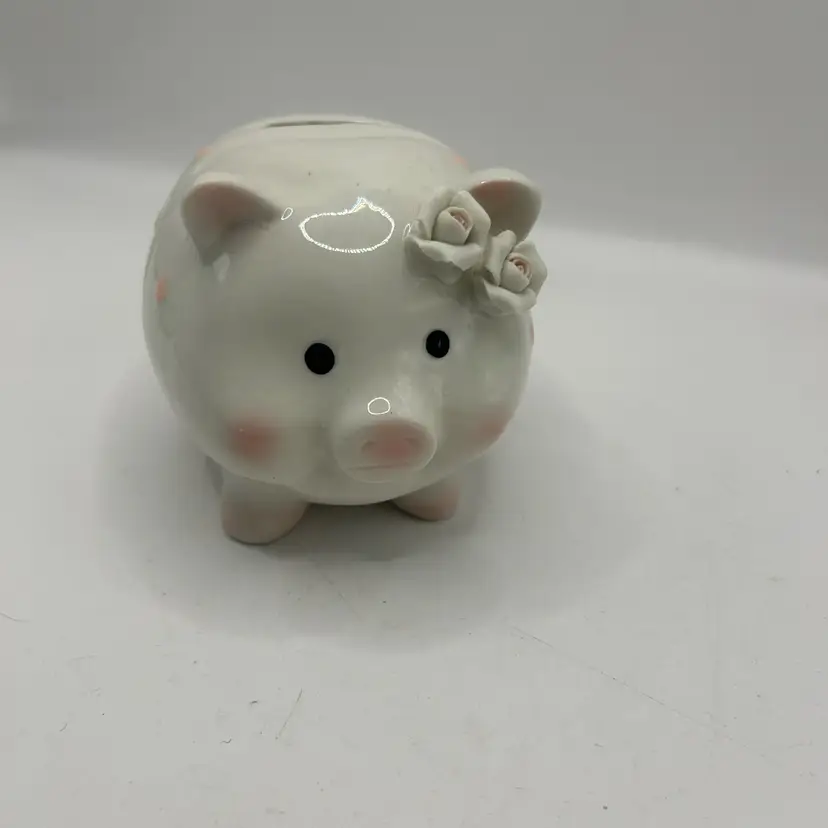White Ceramic Piggy Bank