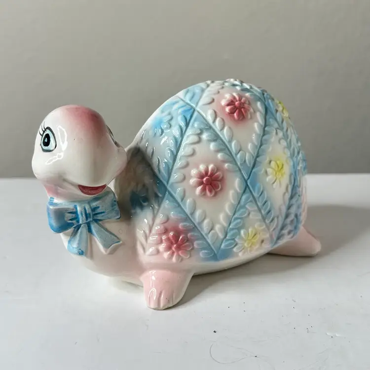 Midcentury Turtle Anthropomorphic Planter Tortoise Vtg Rubens Japan Kitsch